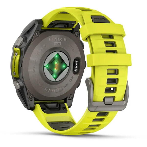 Ceas Garmin Fenix 8 Solar Sapphire Graphite/Yellow