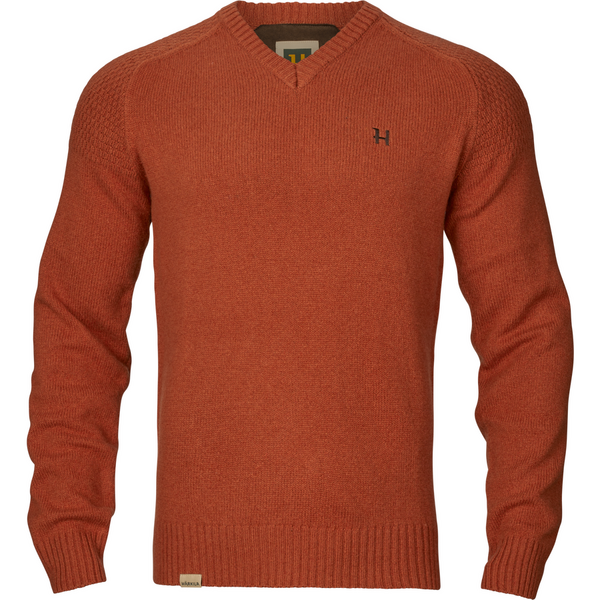 Pulover Harkila Vincent Merino V-neck Bombay Brown