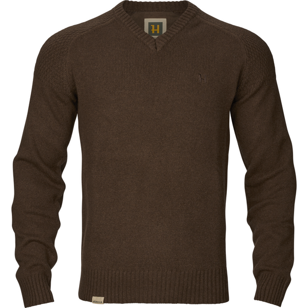 Pulover Harkila Vincent Merino V-neck Demitasse Brown